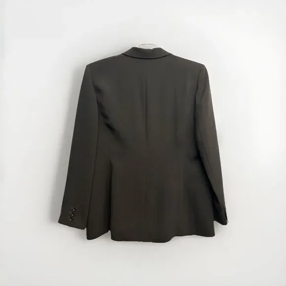 Ann Taylor Blazer Suit Jacket Women's Size M Black Pinstriped Offixe Corpcore - Picture 4 of 5